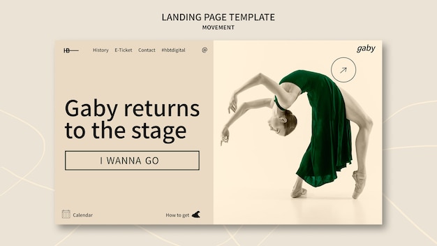 Modèle de page de destination de mouvement