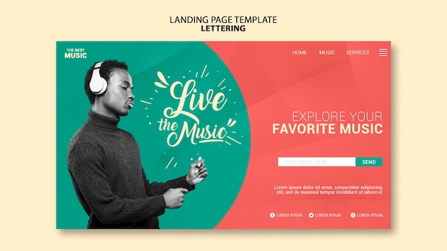 Modèle de page de destination musicale