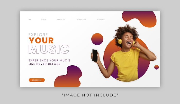 PSD modèle de page de destination musicale
