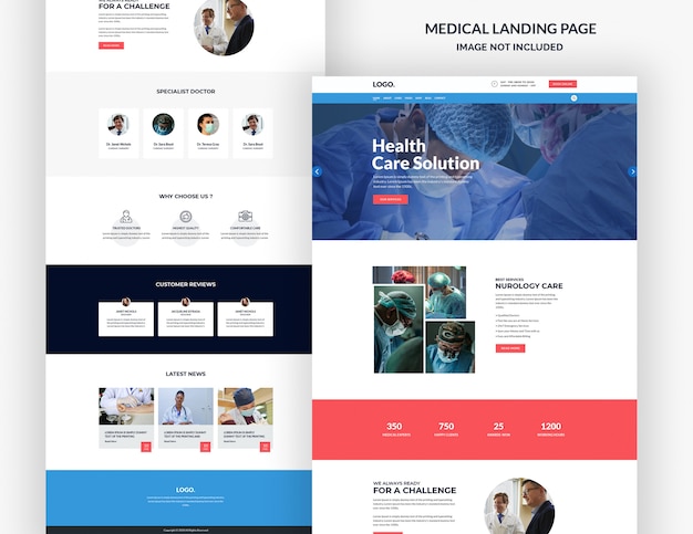 Modèle de page de destination pharmaceutique et médicale