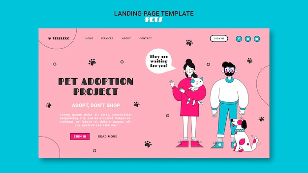Modèle de page de destination pour animaux de compagnie