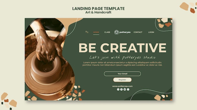 Modèle de page de destination pour les arts et l'artisanat
