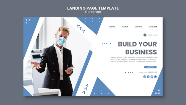 PSD modèle de page de destination pour les entreprises professionnelles