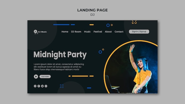 Modèle de page de destination pour festival de musique
