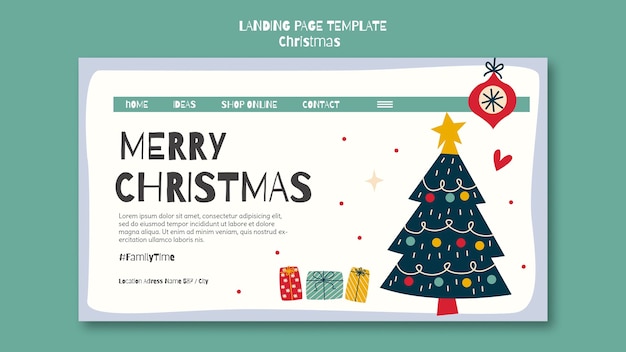 Modèle de page de destination pour Noël