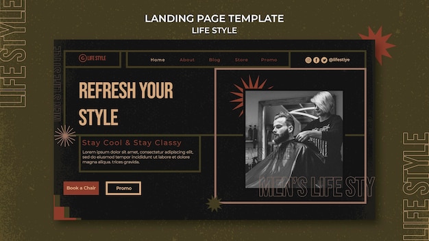Modèle de page de destination pour les soins aux hommes