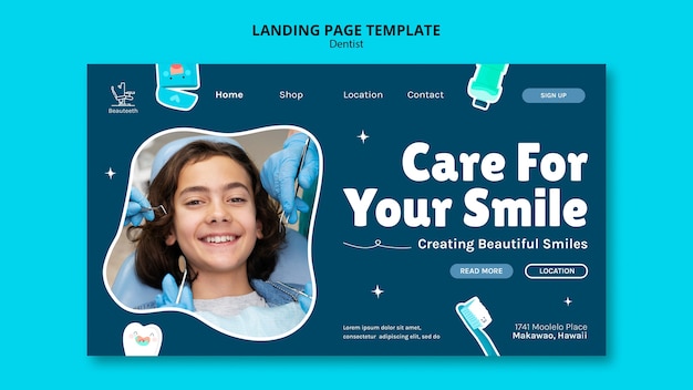 Modèle de page de destination pour les soins dentaires
