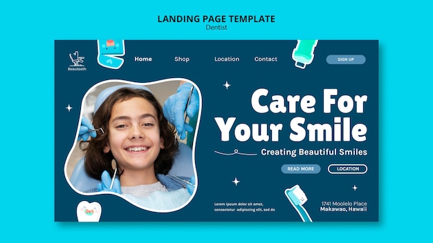 PSD modèle de page de destination pour les soins dentaires