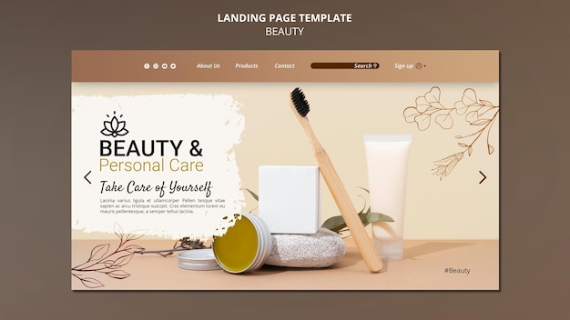 Modèle de page de destination pour les soins personnels et la beauté