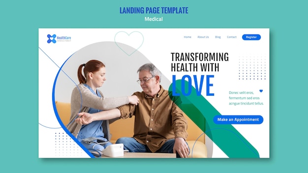 PSD modèle de page de destination pour les soins de santé