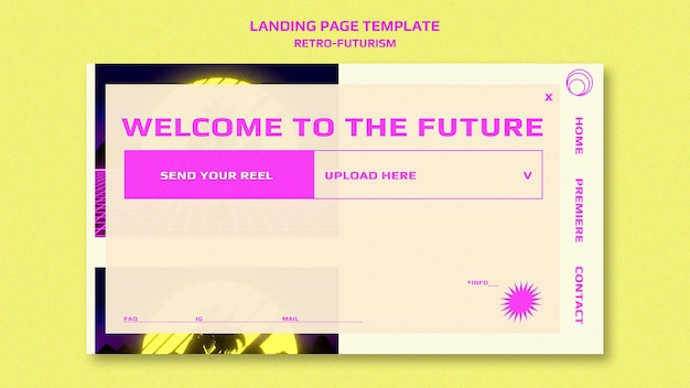 Modèle De Page De Destination Rétro-futurisme