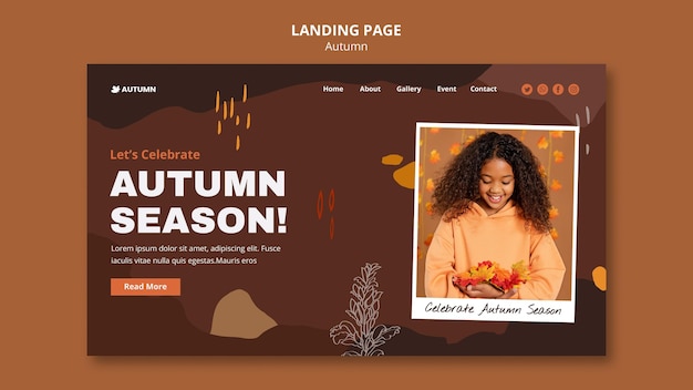 Modèle De Page De Destination De La Saison D'automne