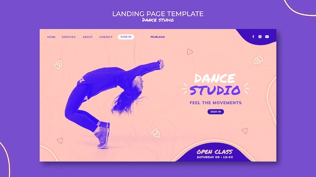 Modèle de page de destination de studio de danse