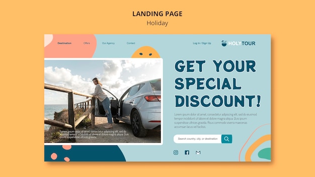 Modèle De Page De Destination De Vacances