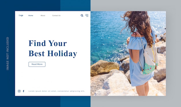 PSD modèle de page de destination de voyage