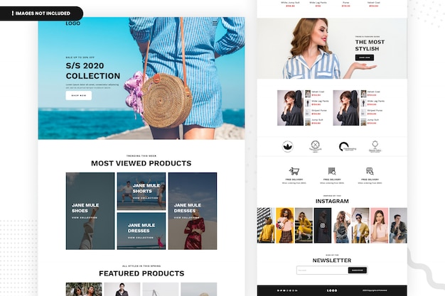 Modèle de page de site Web de vente de mode en ligne