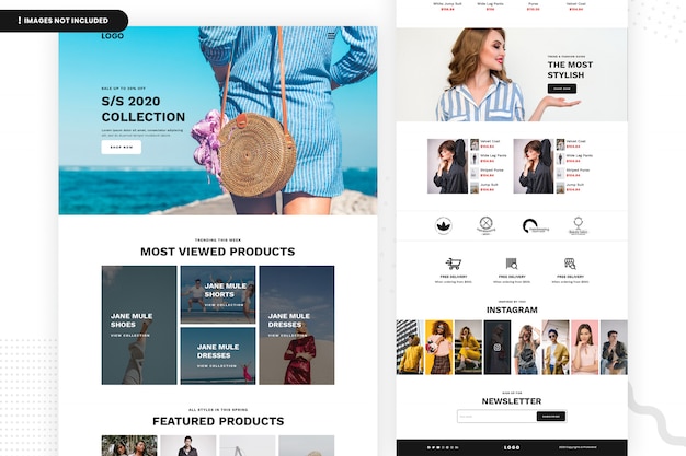 Modèle De Page De Site Web De Vente De Mode En Ligne