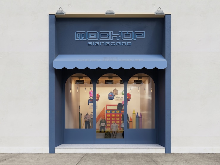 PSD modèle d'un panneau d'affichage de magasin