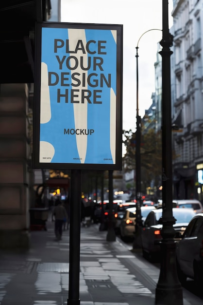 Modèle de panneau d'affichage urbain en plein air