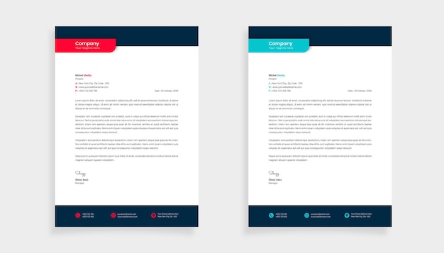 Modèle de Papier à en-tête de entreprise moderne