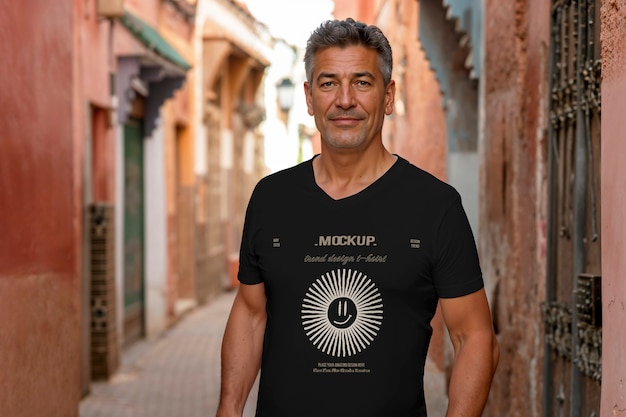 Modèle de personne portant un t-shirt