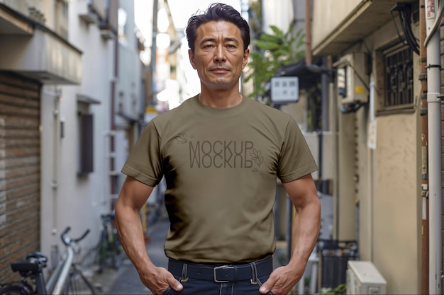 Modèle de personne portant un t-shirt