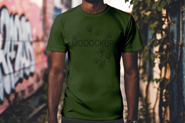 Modèle de personne portant un t-shirt