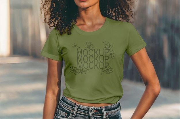 Modèle de personne portant un t-shirt