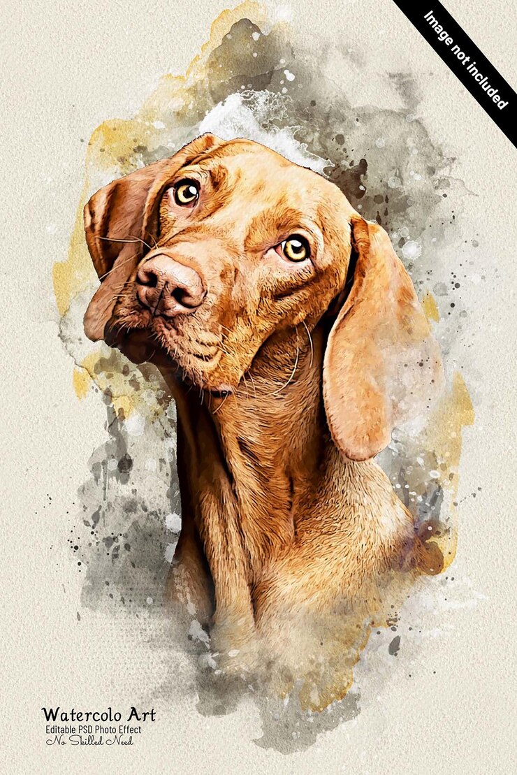 PSD modèle de photo de peinture d'animaux