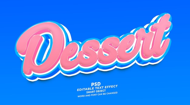 Modèle photoshop d'effet de texte modifiable dessert 3d