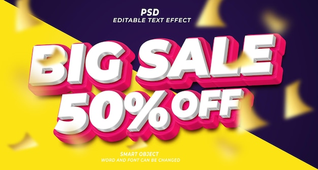 Modèle photoshop d'effet de texte modifiable psd 3d discount grande vente avec arrière-plan