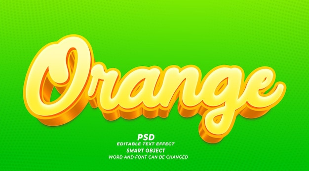 Modèle Photoshop D'effet De Texte Modifiable Psd 3d Orange