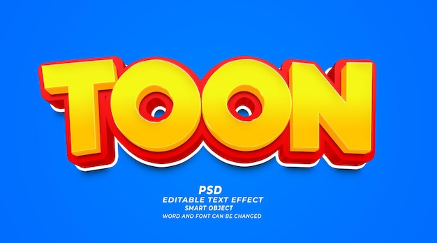 Modèle Photoshop D'effet De Texte Modifiable Toon Psd 3d