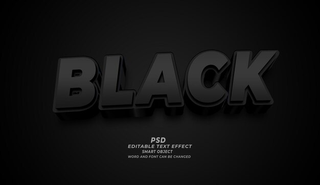 PSD modèle photoshop d'effet de texte psd modifiable noir