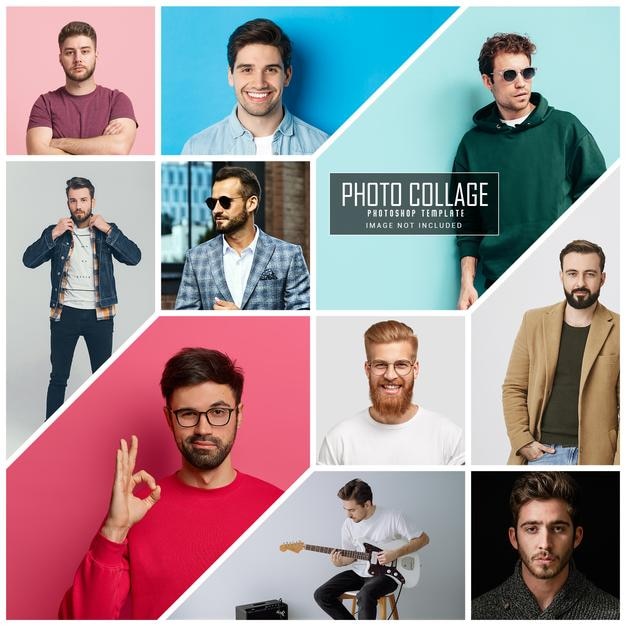 Modèle de Photoshop pour le collage d'albums photo