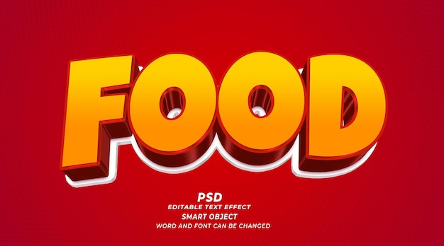 Modèle photoshop PSD à effet de texte modifiable de nourriture épicée 3d