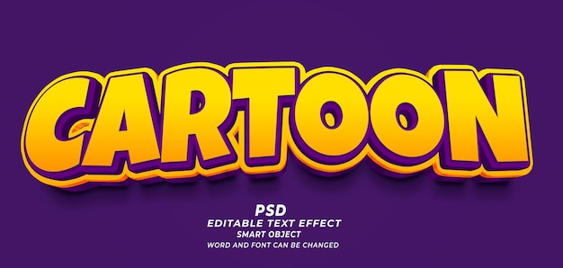 Modèle De Photoshop Psd De Texte Modifiable De Dessin Animé 3d