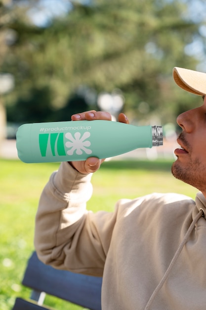 Modèle de placement de produit contenant une boisson