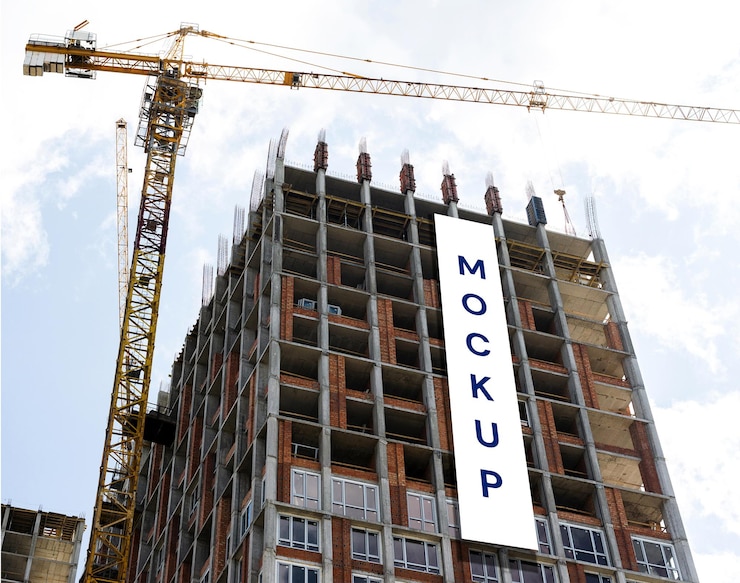 PSD modèle de plaque de construction