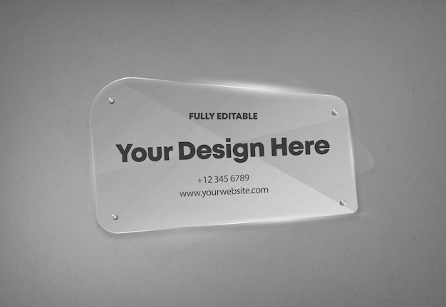 Modèle de plaque transparente et bannière en cristal
