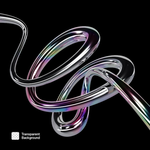 Modèle PNG de l'élément abstrait Chrome Y2K