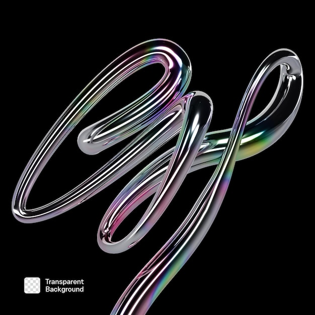 Modèle PNG de l'élément abstrait Chrome Y2K