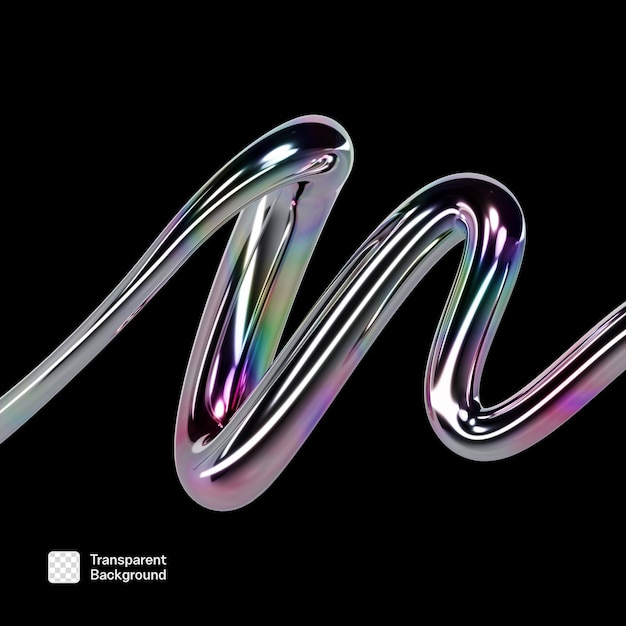 Modèle PNG de l'élément abstrait Chrome Y2K