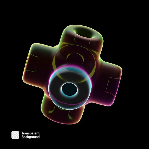 Modèle PNG de forme abstraite 3D au néon