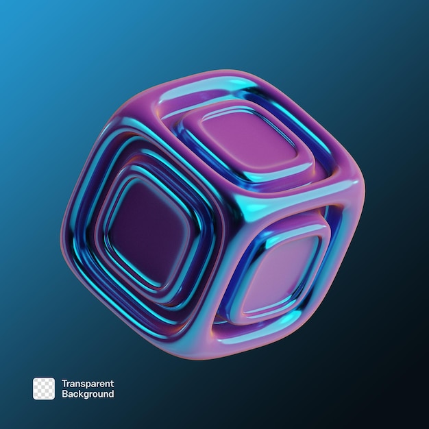 Modèle PNG de forme métallique 3D abstraite