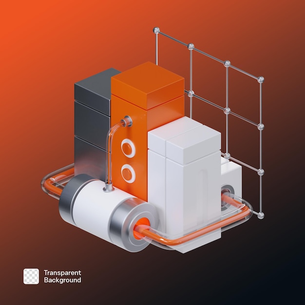 Modèle PNG de l'icône 3D de la technologie Quory