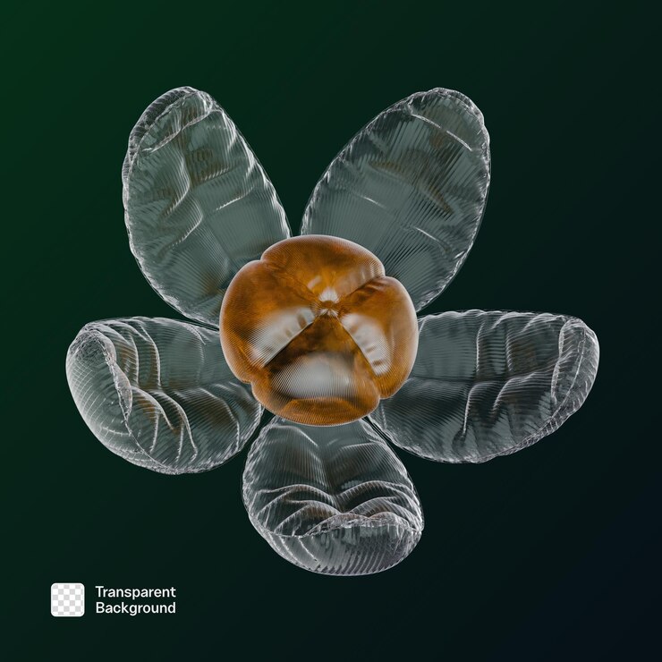 PSD modèle png d'illustration de fleurs en plastique 3d