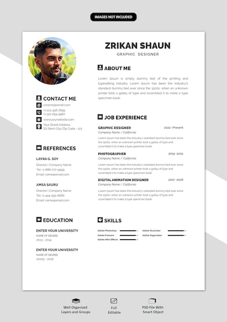 PSD modèle de portefeuille ou de cv