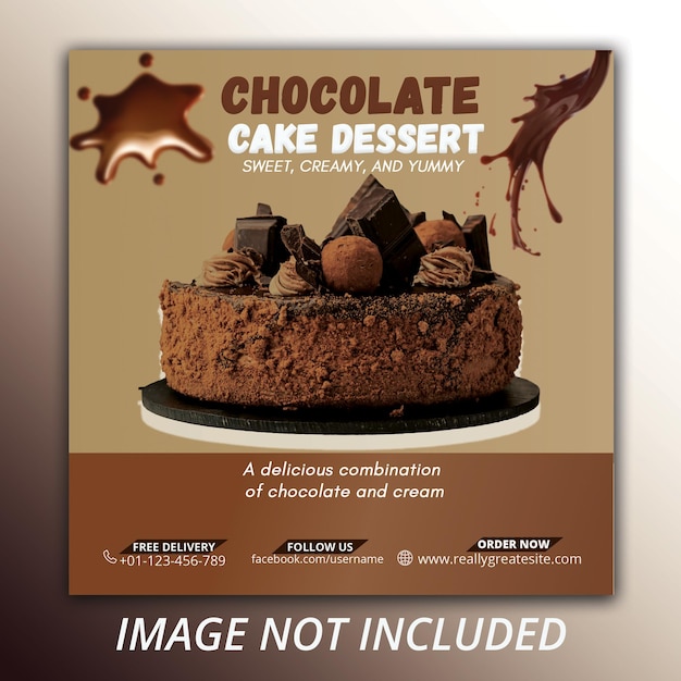Le modèle de post de bannière de médias sociaux Psd_cake