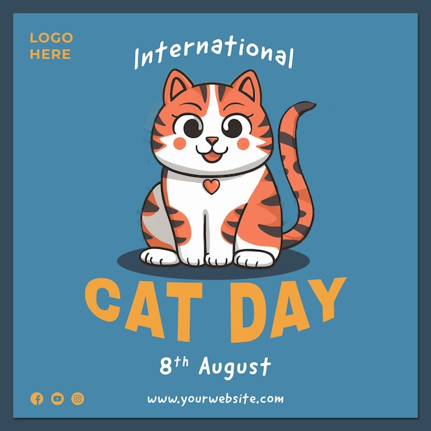 modèle de post Instagram du jour du chat